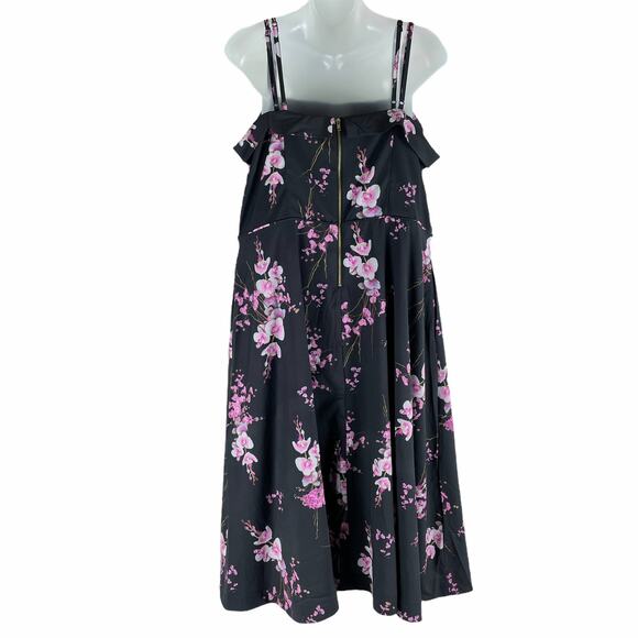 City Chic Holiday Romance Floral Print Fit & Flare Dress Size 14 - Picture 7 of 11